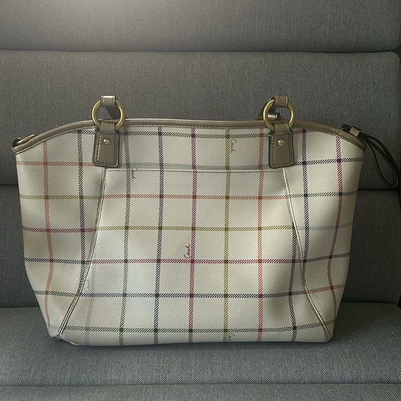 Coach - Peyton Tattersall Zip-Top Tote - Picture 2 of 8